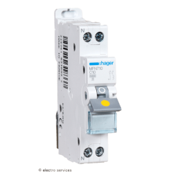 Disjoncteur 10A 1P+N courbe C 3kA Hager MFN710 1 module