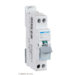 Disjoncteur 16A 1P+N courbe D 6–10kA Hager NGT716 1 module