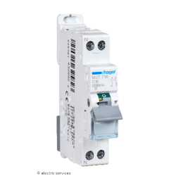 Disjoncteur 16A 1P+N courbe C 4.5–6kA Hager MJT716 1 module