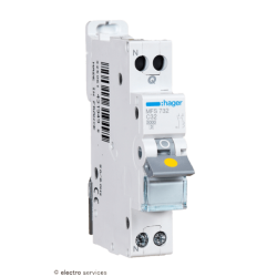 Disjoncteur 32A 1P+N courbe C Hager MFS732 3kA