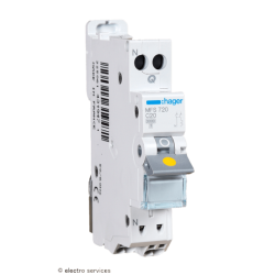 Disjoncteur 20A 1P+N courbe C Hager MFS720 3kA