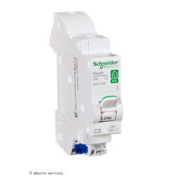 Disjoncteur 1P+N 2A courbe C Schneider Resi9 XE R9EFC602 embrochable