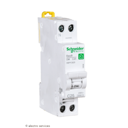 Disjoncteur 1P+N 25A courbe C Schneider Resi9 XP R9PFC625 peignable