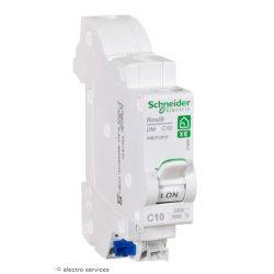 Disjoncteur 1P+N 10A courbe C Schneider Resi9 XE R9EFC610 embrochable