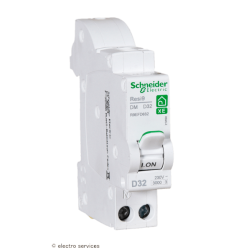 Disjoncteur 1P+N 32A courbe D Schneider Resi9 XE R9EFD632 embrochable