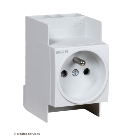 Prise modulaire 16A 2P+T sans vis Hager SNS216