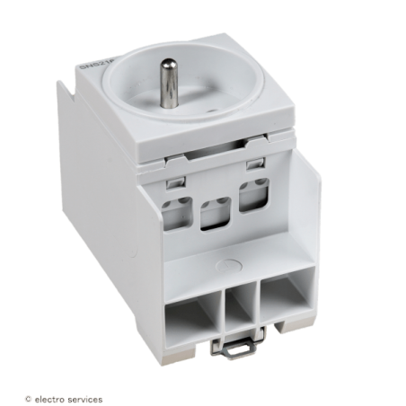 Prise modulaire 16A 2P+T sans vis Hager SNS216