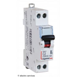 Disjoncteur 2A courbe C Legrand DNX³ 406771 – 1P+N 6kA 1 module