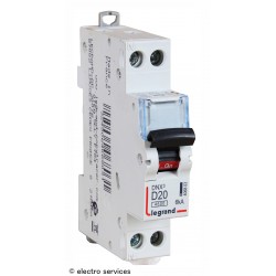 Disjoncteur 20A courbe D Legrand DNX³ 406803 – 1P+N 6kA 1 module