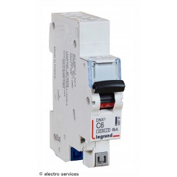 Disjoncteur 6A courbe C Legrand DNX³ 406781 – 1P+N auto 6kA 1 module