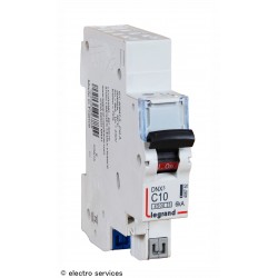 Disjoncteur 10A courbe C Legrand DNX³ 406782 – 1P+N auto 6kA 1 module