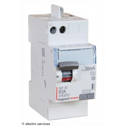 Interrupteur différentiel 63A 30mA type A Legrand DX³ 411651 – 2 modules