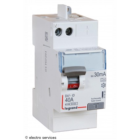 Interrupteur différentiel 40A 30mA type A Legrand DX³ 411638 – 2 modules