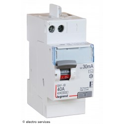 Interrupteur différentiel 40A 30mA type AC Legrand DX³ 411632 – 2 modules