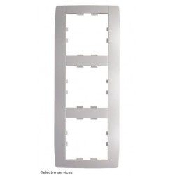 Plaque Kallysta classic verticale 3 postes - Blanc - HAGWK409