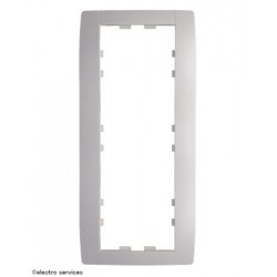 Plaque Kallysta classic blanc névé 3 postes verticale - Blanc - HAGWK407