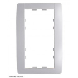 Plaque Kallysta classic blanc névé 2 postes verticale - Blanc - WK406