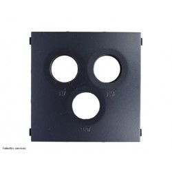 Enjoliveur Kallysta pour prise TV+FM+SAT - Carbone - WK742C
