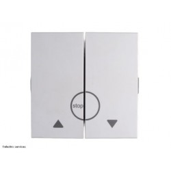 Enjoliveur Kallysta touche double pour poussoir et volet roulant - Blanc - HAGWK796B
