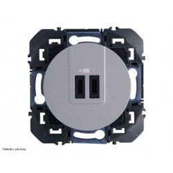 Double chargeur USB type-C Dooxie - Aluminium - LEG600445