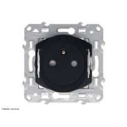 Prise de courant 2P+T 16A affleurante Ovalis Schneider - Anthracite - SCHS340052