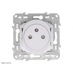 Prise de courant 2P+T 16A affleurante Ovalis Schneider - Blanc - SCHS320052