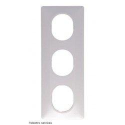 Plaque 3 postes vertical Ovalis Schneider - Blanc - SCHS320726