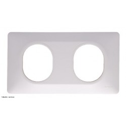 Plaque 2 postes horizontal Ovalis Schneider - Blanc - SCHS320704