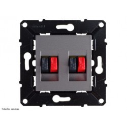 Prise haut-parleur double Evolution Arnould - Magnesium - ARN64248