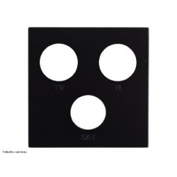Enjoliveur prise TV+FM+SAT Hager Gallery - Noir - WXD256N
