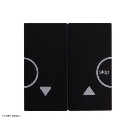Enjoliveur bouton-poussoir volet roulant Hager Gallery WXD301N noir