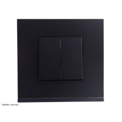 Double interrupteur ou Va-et-vient Gallery Complet Noir