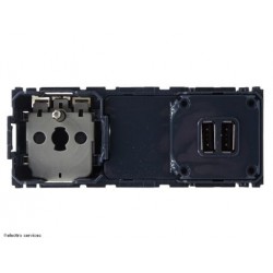 Prise de courant et chargeur double USB type-A Céliane Legrand