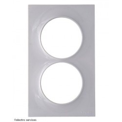 Plaque Odace Styl Schneider 2 postes vertical entraxe 57mm - Blanc - S520714