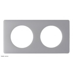 Plaque de finition Déco Céliane 2 postes - Blanc Amande - LEGCP1102