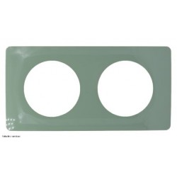 Plaque de finition Déco Céliane 2 postes vert Céladon Legrand CP0502