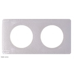 Plaque de finition Déco Céliane 2 postes - Blanc Relief - LEGCP0602