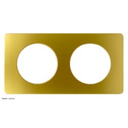 Plaque de finition Métal Céliane 2 postes - Laiton Satiné - LEGCP1202