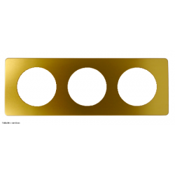 Plaque de finition Métal Céliane Legrand 3 postes - Laiton Satiné - LEGCP1203