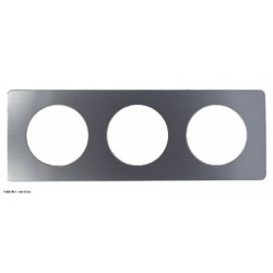 Plaque de finition Métal Céliane Legrand 3 postes - Acier Satiné - LEGCP1803