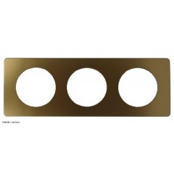 Plaque de finition Métal Céliane Legrand 3 postes - Bronze Satiné - LEGCP1603