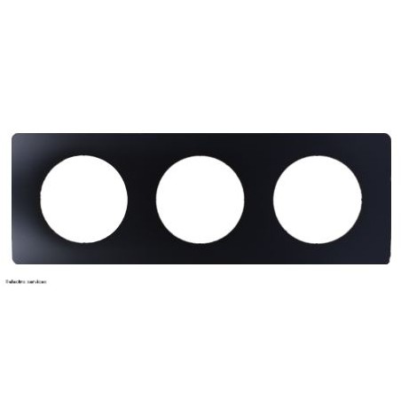 Plaque de finition Déco Céliane 3 postes noir mat Legrand CP0103