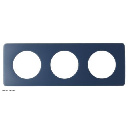 Plaque de finition Déco Céliane 3 postes bleu Orage Legrand CP0903