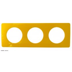 Plaque de finition Déco Céliane 3 postes - Jaune Safran - LEGCP0403