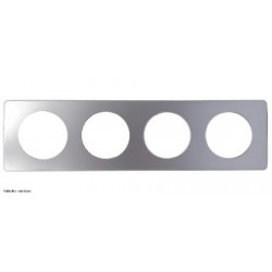 Plaque de finition Métal Céliane Legrand 4 postes - Alu Satiné - LEGCP1704