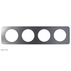 Plaque de finition Métal Céliane Legrand 4 postes - Acier Satiné - LEGCP1804