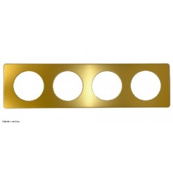 Plaque de finition Métal Céliane Legrand 4 postes - Laiton Satiné - LEGCP1204