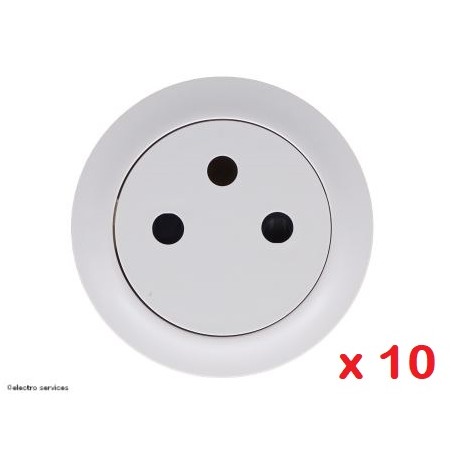 CB0111 Enjoliveur prise 2P+T Surface Céliane Legrand - Lot de 10