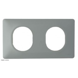 Plaque 2 postes horizontal Ovalis Schneider - Sauge - SCHS320704A