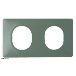 Plaque 2 postes horizontal Ovalis Schneider - Vert forêt - SCHS320704B